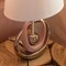 Quickway Imports 16-in. Ceramic Table Lamp, w/Silver and Pink Circular Stand and White Cotton Lampshade, 2PK QI004587.2 - alternate 3